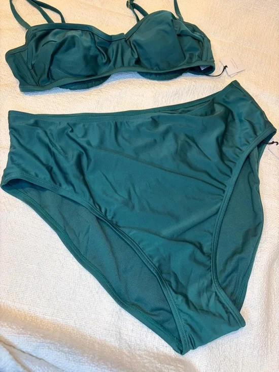 Shade & Shore Tea High Waisted Bottom Underwire Top Bikini Ser - New With tags ! - Picture 3 of 6